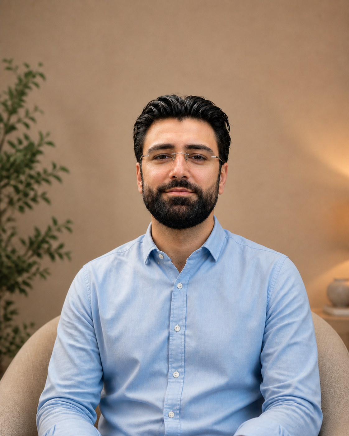 Özcan Bozkurt im hellblauen Hemd mit dezenter Brille